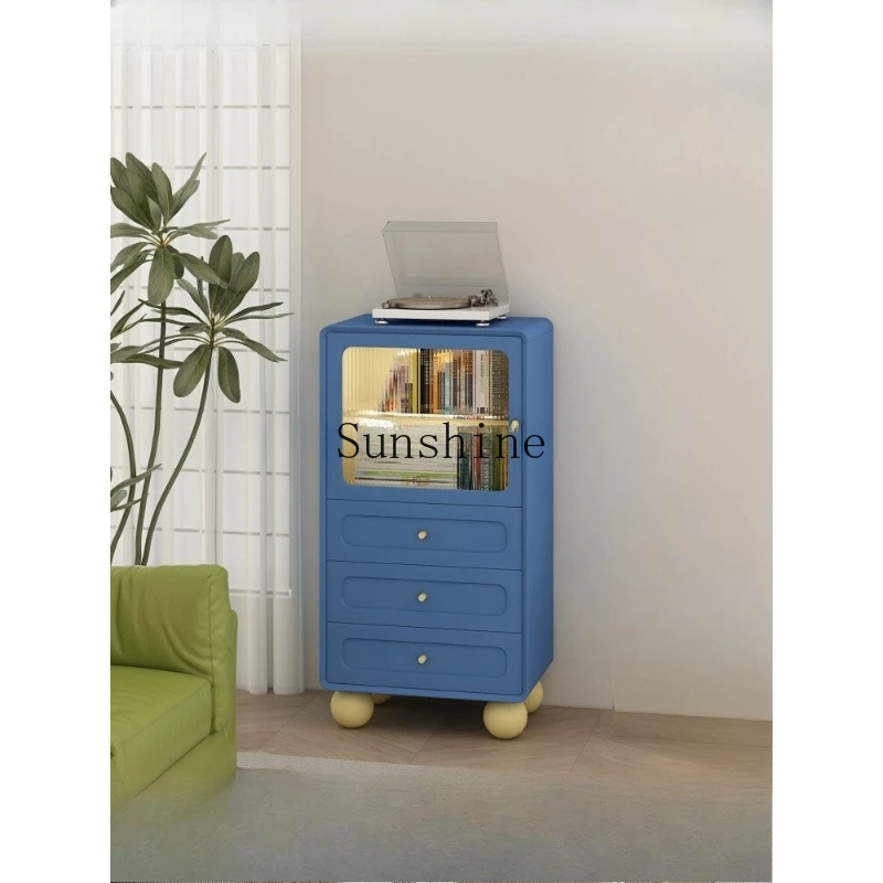 

Cream wind three-bucket cabinet, living room drawer, storage cabinet, solid wood baking paint customization