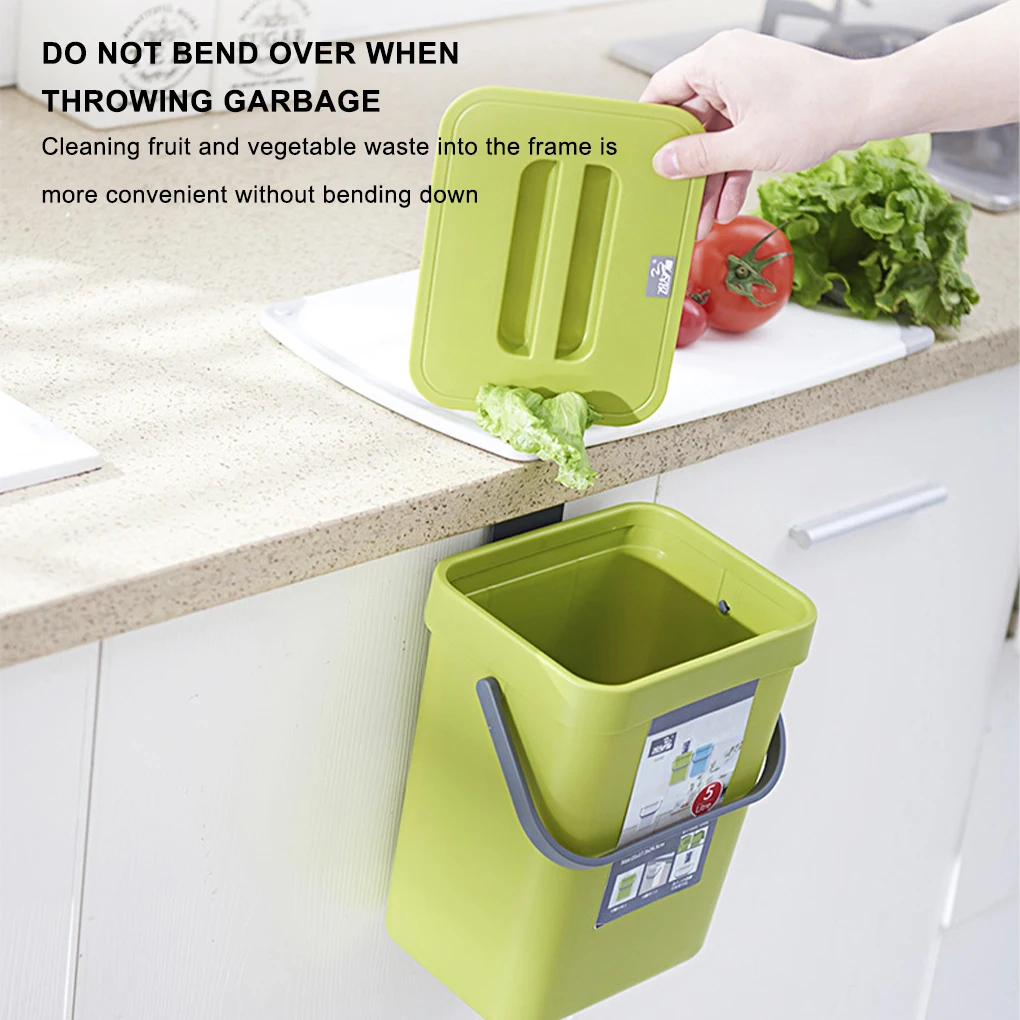 Bote de basura montado en la pared con buen rendimiento de sellado y construcción robusta es resistente y duradero contra caídas negro 5L