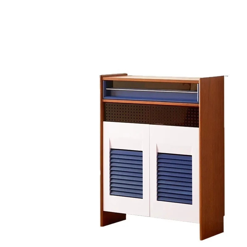 Solid wood shoe cabinet, indoor entrance cabinet against the wall