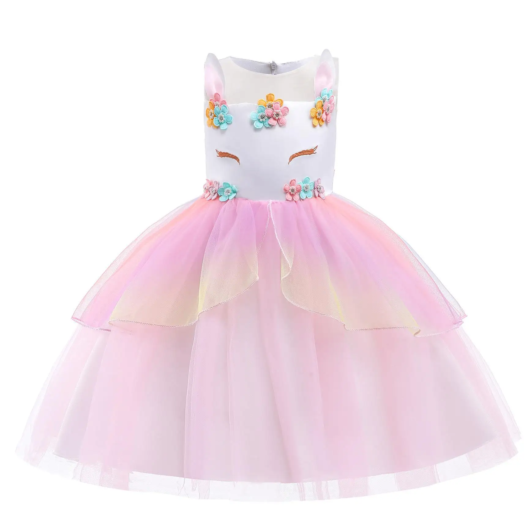 

Baby Girl Princess Dress For Baby Infant Birthday Party Dress Girls Princess Mesh Flower Printing Dress For Kid Birthday