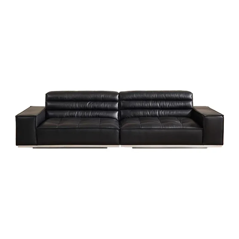

Sofa leather cowhide straight row