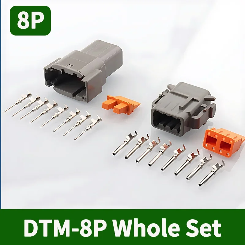 5/20/100 Sets 2-12 Pin Way Deutsch DTM Series Connector 2P 3P 4P 6P 8P 12P Male Female Docking Harness Plug DTM04-2P DTM06-2S