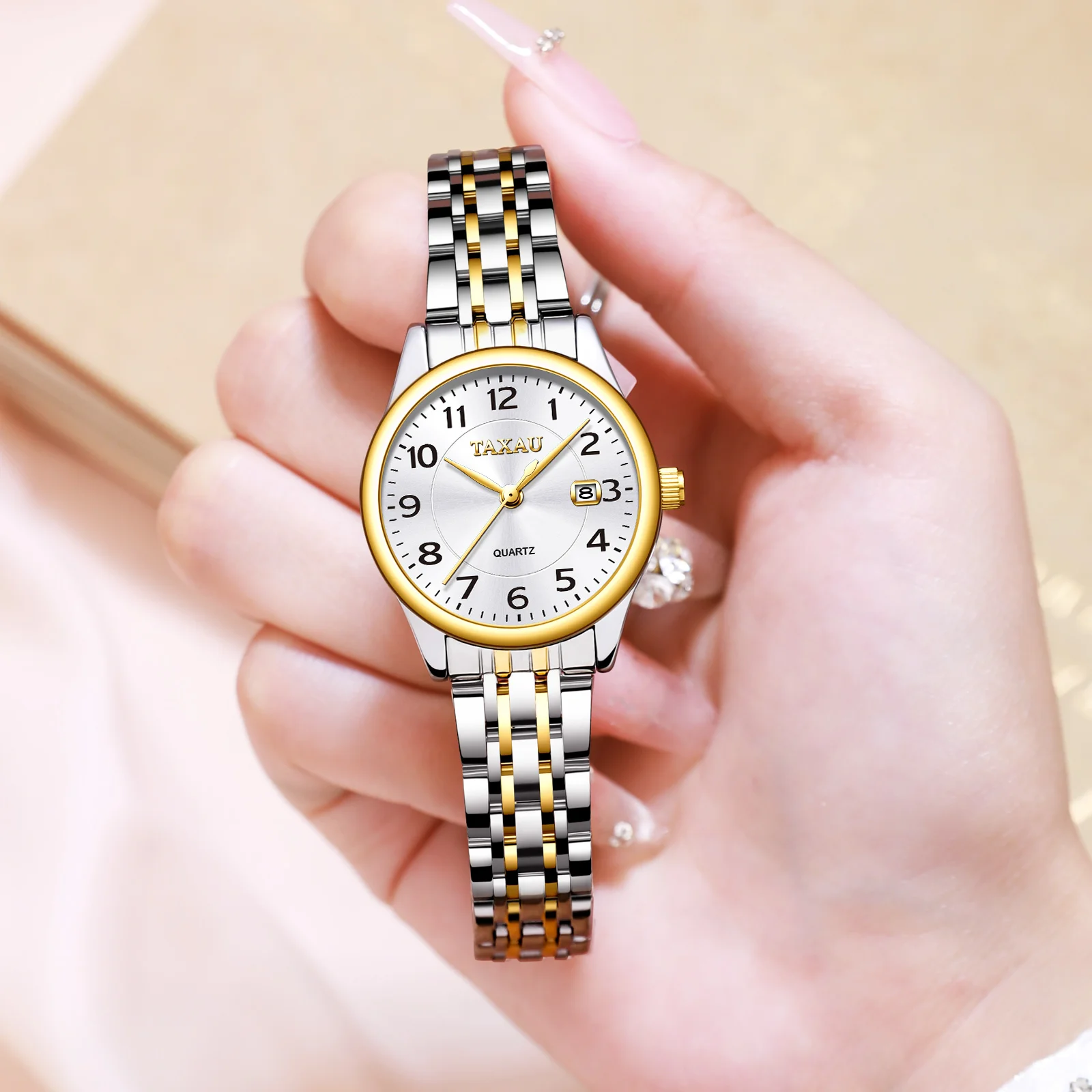 TAXAU Quartz Women Watch Luxury Brand Waterproof Stainless Steel Watch for Women Original Elegant Ladies Watches Reloj Mujer