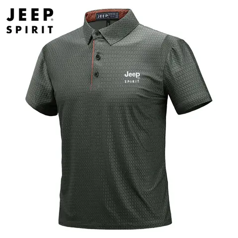 Jeep Spirit 남자 폴로 셔츠 여름 새 반팔 티셔츠 캐주얼 비즈니스 느슨한 편안한 통기성 옷