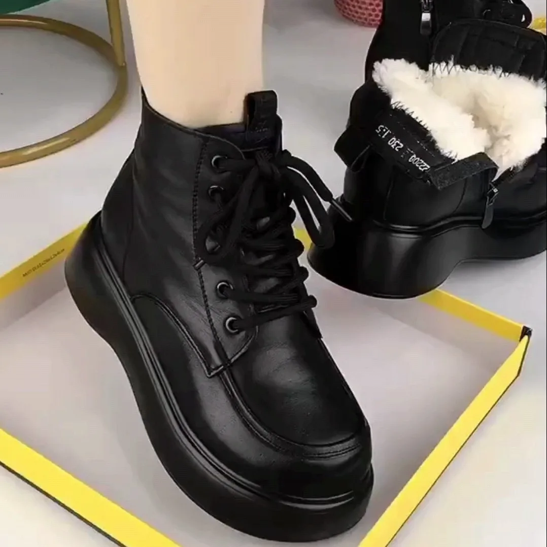 

Women's new snow boots 2025 winter with plush and thick cotton shoes, thick soled cotton boots for women
