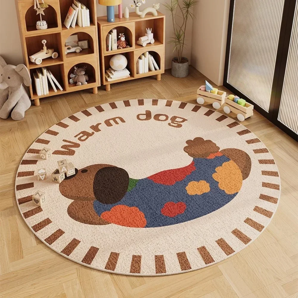 Animal Plush Bedroom Rug For Kids，Dog  Fluffy Carpet For Living Room，Soft Foot Mats，Hairy Nursery Play Mats For Children