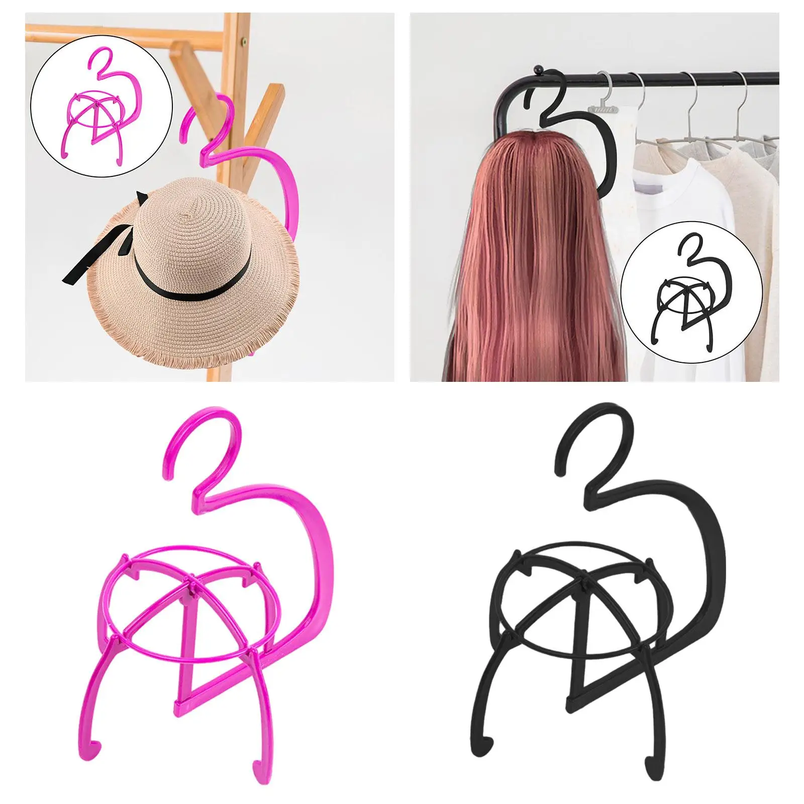 Hanging Wig Stand Easy Assembly Storage Portable Keep Shape Wig Dryer Wig Holder Wig Organizer for Barber Shop Travel Salon Home