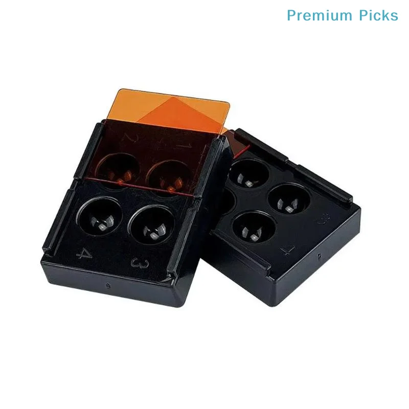 portable4 Holes Dental Composite Resin Shading Box Lightproof Storage Case for Dental Lab Professional Material Organization