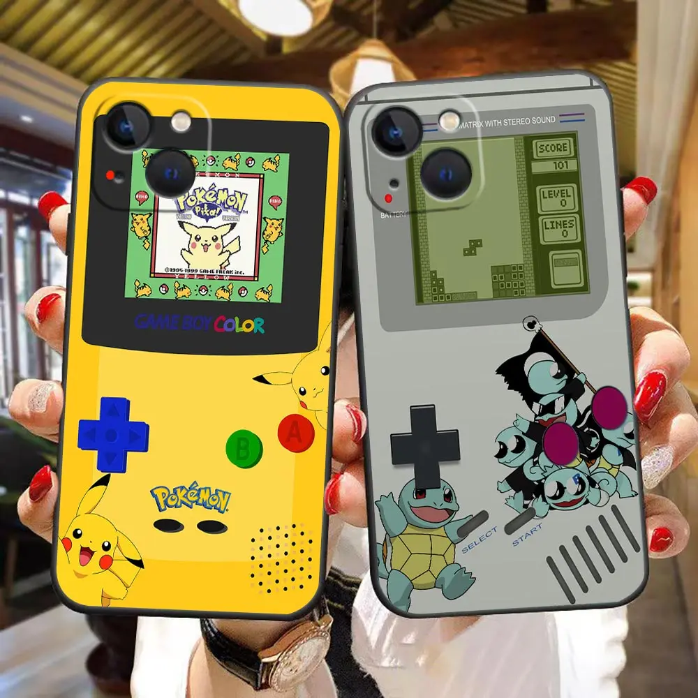 Game-Boy P-Pokemon Cover Phone Case For IPhone 14 13 12 11 PRO Apple 16 7 15 8 Plus X XR XS MAX TPU Shell Funda Case Capa Coque