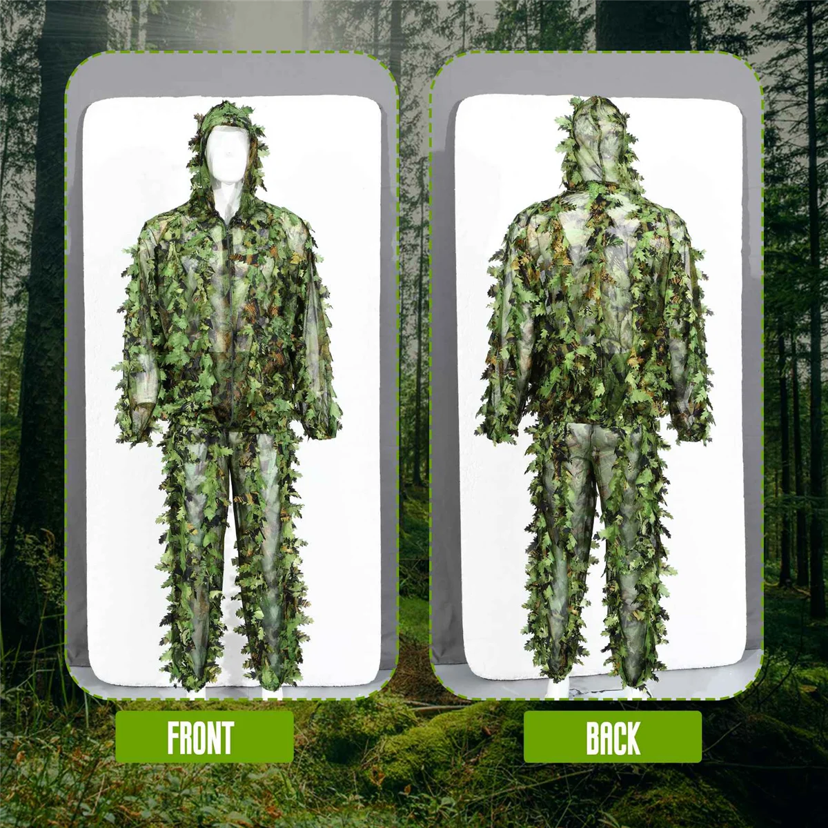 Quente pegajoso flor folhas camuflagem terno caça terno camuflagem universal camo conjunto (b)