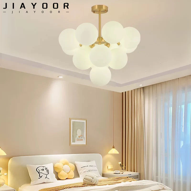 Modern Luxury Glass Ball LED Pendant Light Restaurant Kitchen Desk Bedroom Pendant Light Indoor Home Decoration Pendant Light