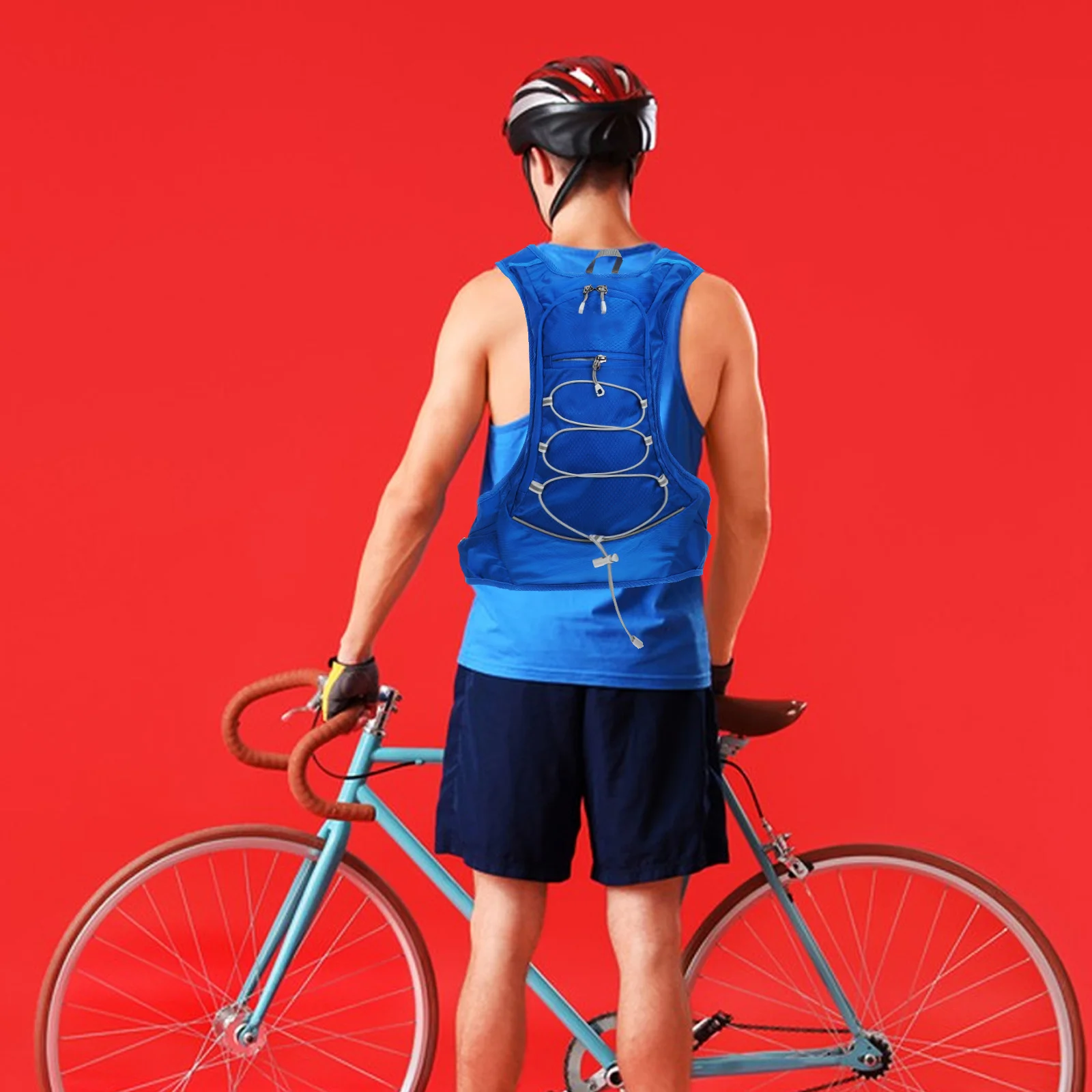 

Blue Mountain Climbing Backpack Waterproof Multifunctional Large Capacity Storage Pack Portable Backpack for Running Hiking