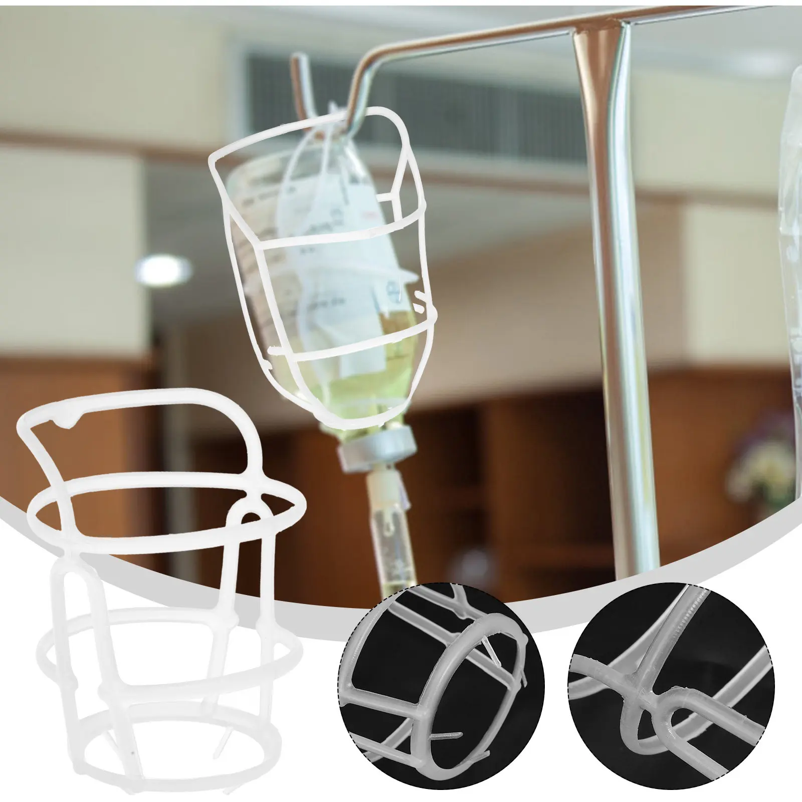 20Pcs Infusion Bottle Net Cage Thick Plastic Saline Bottle Storage Cover Hospital Supply Dripping Pole Accessory Hanging Net