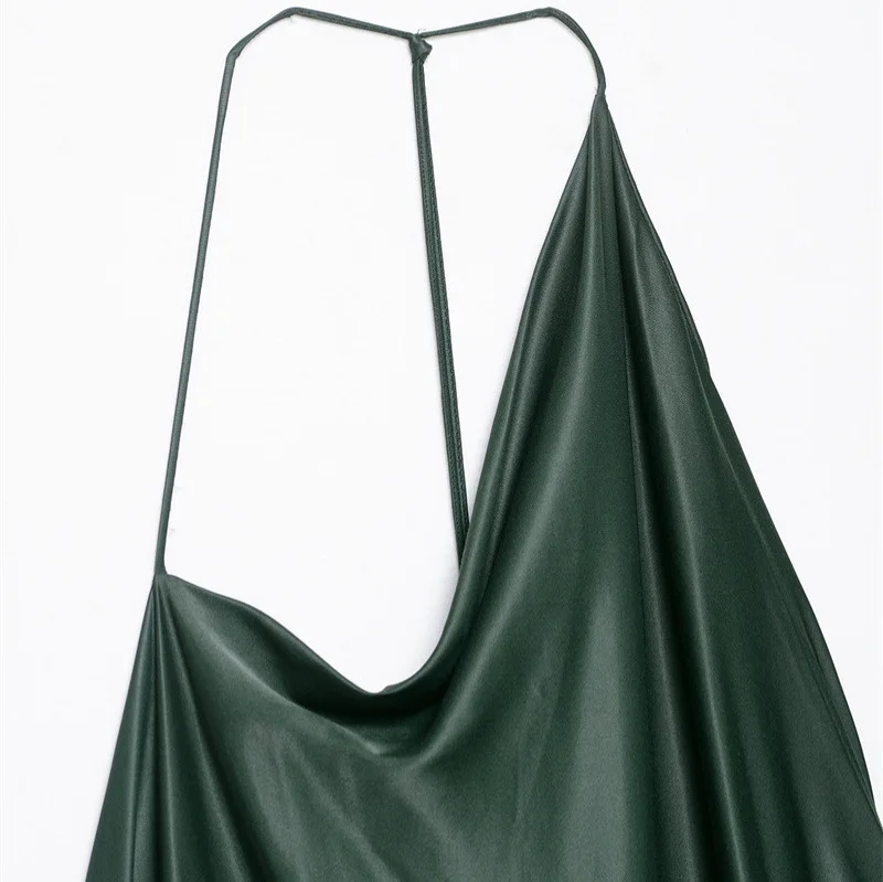 여성 의류 유럽 및 미국 패션 비대칭 실크 및 새틴 질감 드레스