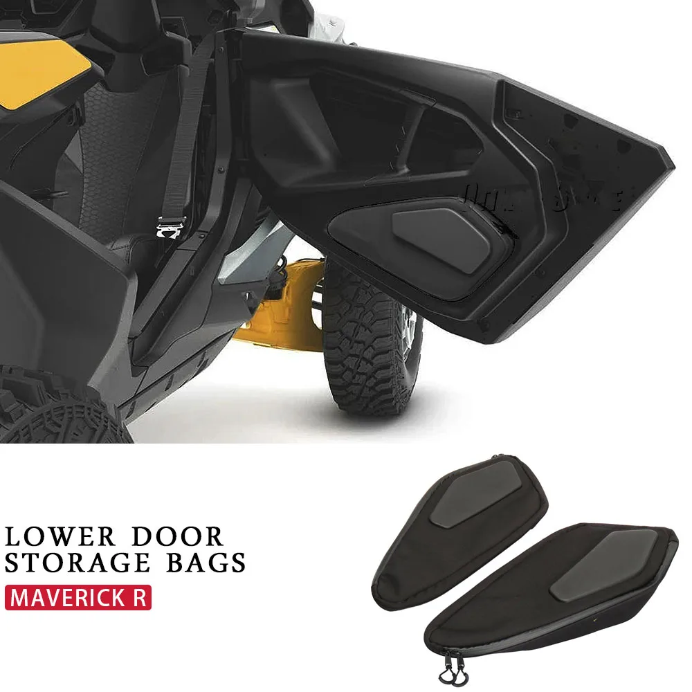 UTV For CAN-AM MAVERICK R Black Side Storage Bag Driver Passenger Lower Door Tool Bags Cushion For Can Am Maverick R