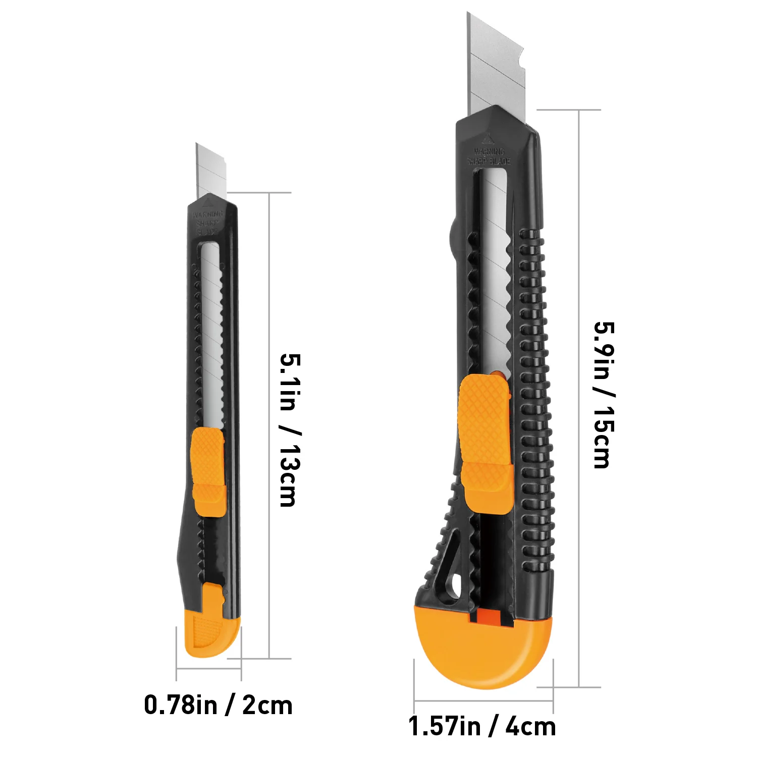 14 pieces of retractable box cutters, paper cutting knives for office supplies, graphic knives for cutting boxes and cartons