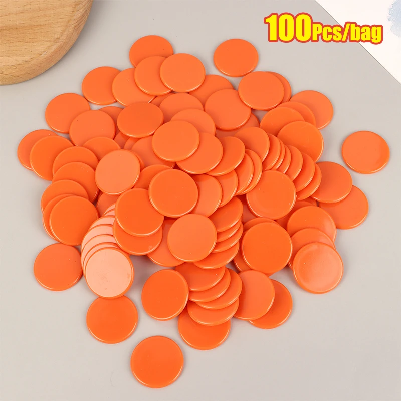 New 100Pcs 25mm Montessori Learning Education Math Toy Plastic   Bingo Chip Markers Token Family Club Party Count Toy, image 13