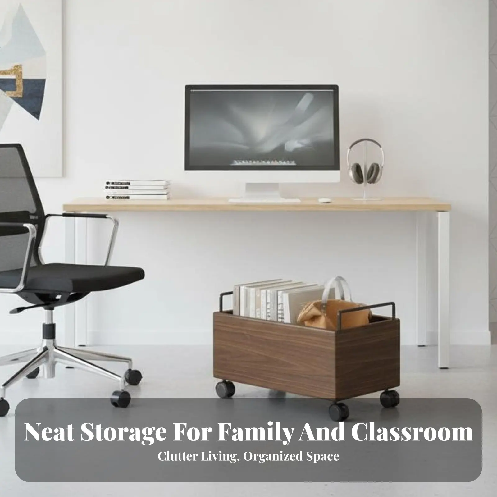 

Передвижной органайзер-ящик для книг под стол на колесиках для студентов, домовладельцев, классов, кабинетов, спален