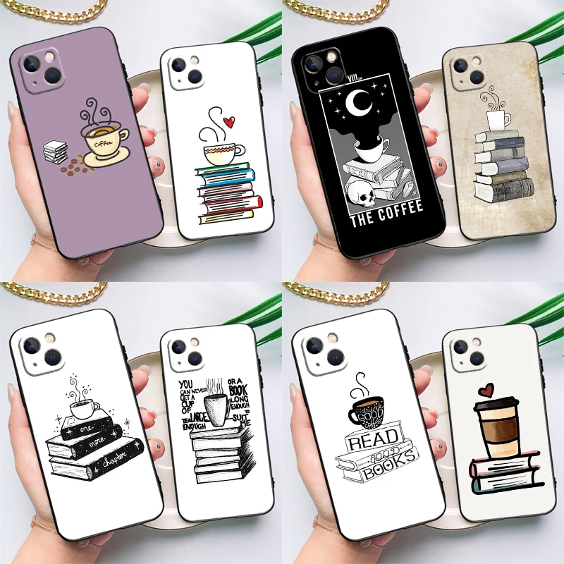 Books And Coffee Phone Case For Samsung Galaxy S26 S25 Ultra S24 FE S20 S21 FE S22 S23 Plus S10 S25 FE Cover