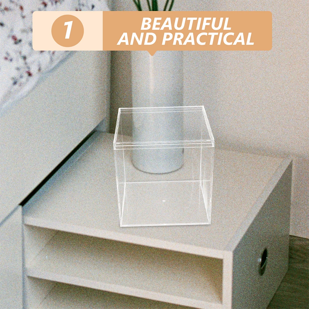 

1pc Transparent Box Square Plastic Storage Containers Wedding Candies Gifts Clear Cube Organizer Trinket Display Boxes Storage