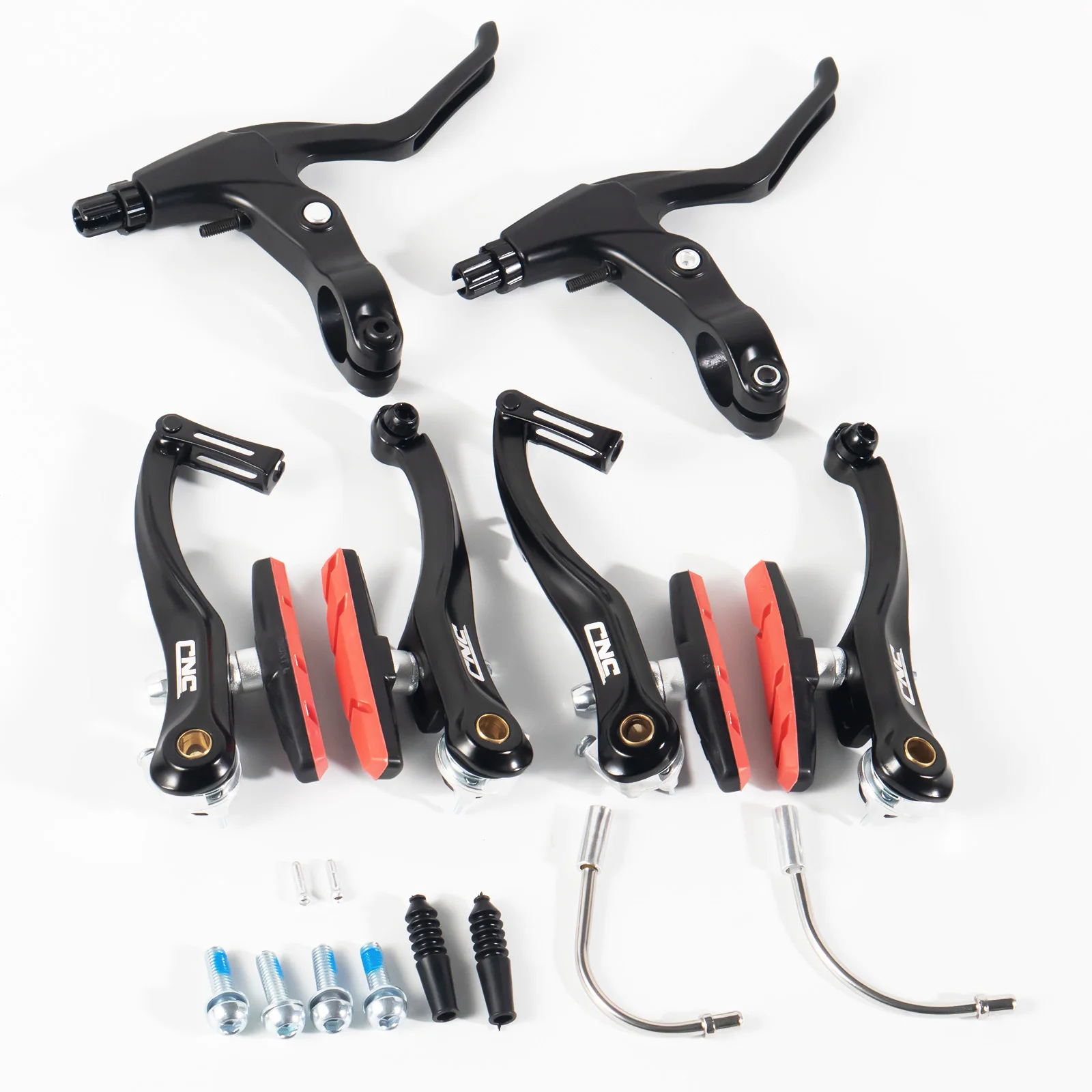 

CNC Bicycle V Brake Set for Mountain MTB Road Bike BMX Folding Bike - V Brake Shoes with Cable V Clip Brakes Cycling Accessories