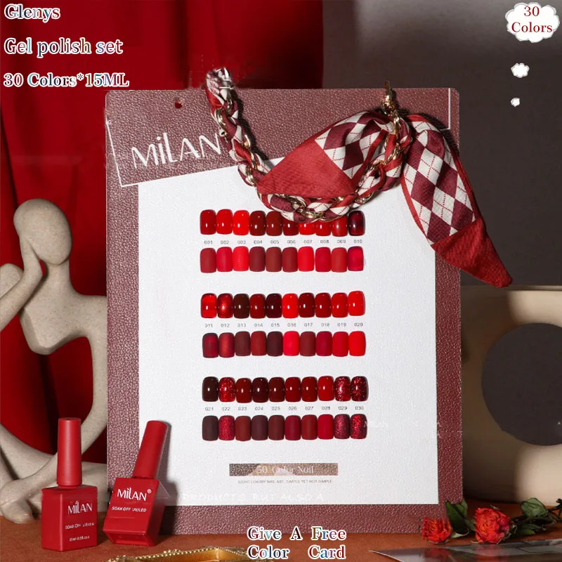 Glenys 30 color nail polish gel net red popular feeling mellow and versatile white soak gel nail shop special varnish set