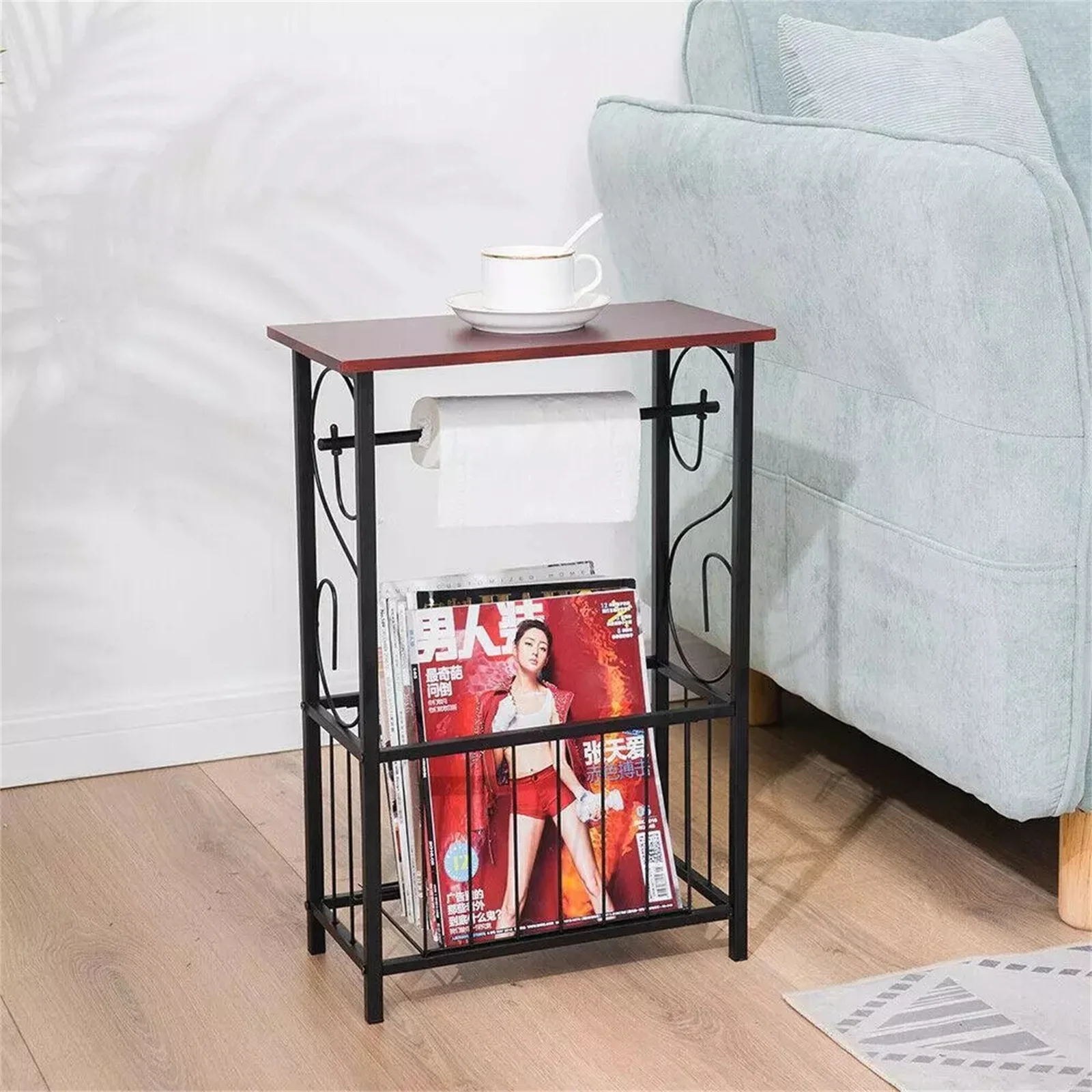 Magazine Toilet Paper Holder Small Bathroom Table Magazine Rack Stand Organizer