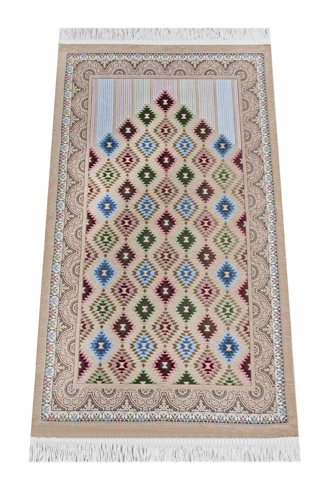 

Pattered Chenille Prayer Rug Tile Sheet of Muslim Islamic Prayer Mat Holy Quraan Islamic Mats