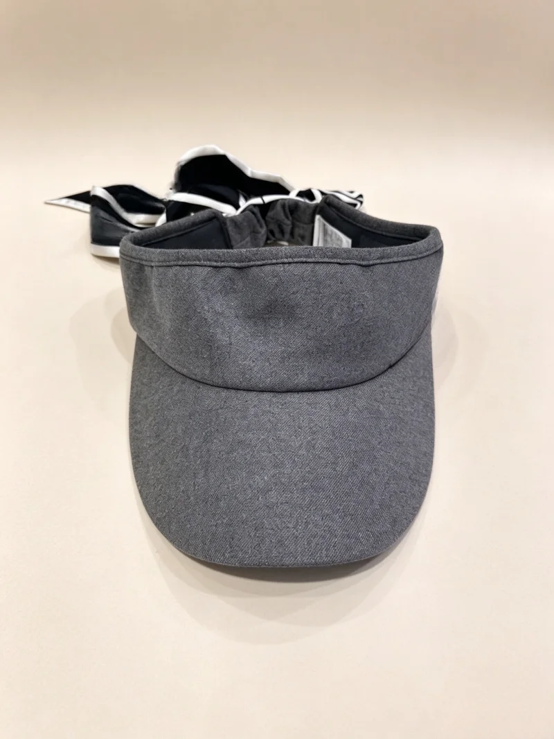 Ladies Autumn Golf Sun Visor Pure Wool Elastic Retention Empty Top Hat Fashion Long Scarf Ribbon Bow Outdoor Golf Headwear view 2