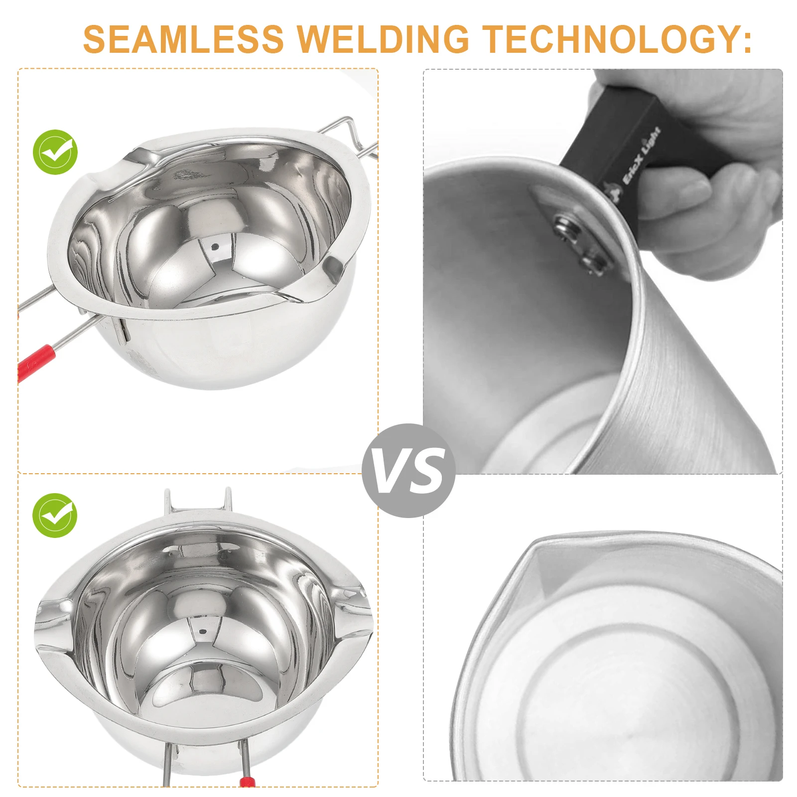 

Chocolate Melting Stainless Steel Heating Bowl Butter Melting Pot Fondue Cheese Tool Kit Soap Maker Kitchen Utensil Set