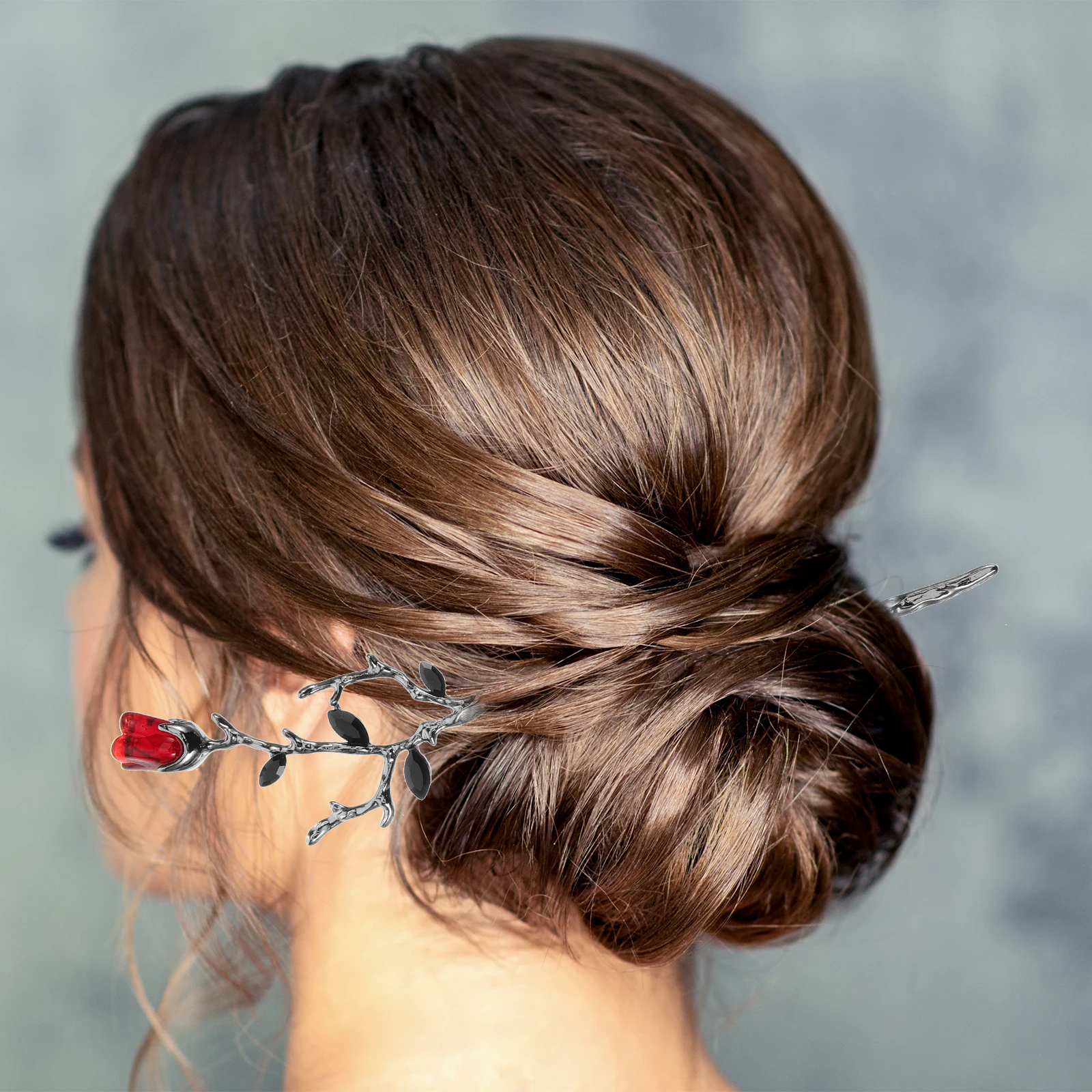 

2Pcs Metal Flower Hair Pin Durable Alloy Smooth Edge Bun Sticks Women Hairpin Chignon Bun Hair Pin Accessories