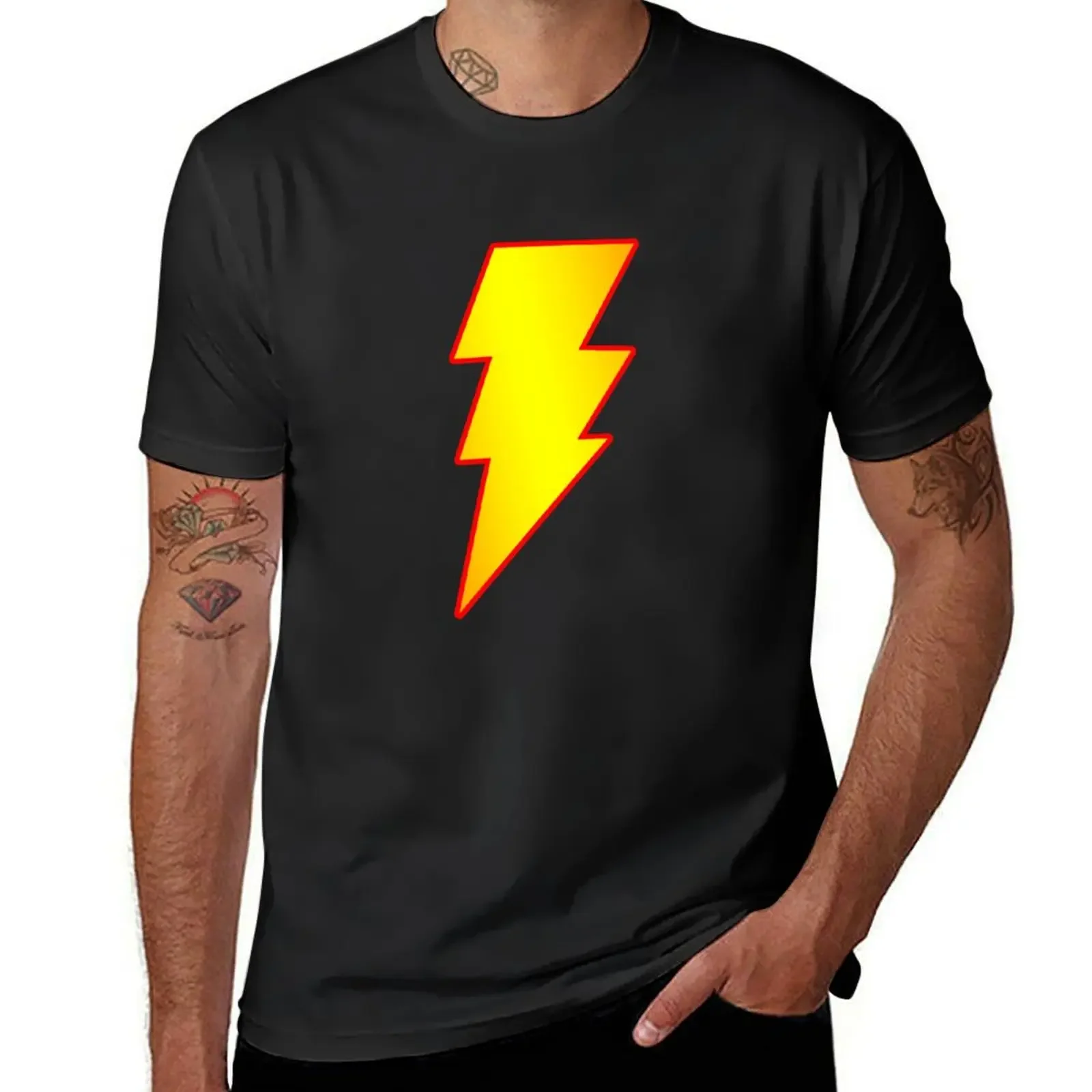 Shazam Logo T-Shirt man clothes man t shirt blacks street wear mens graphic t-shirts hip hop