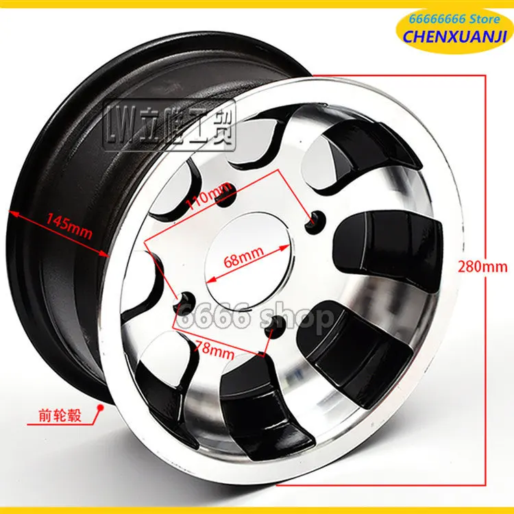 Kart ATV 10 Inch Aluminum Alloy Wheel Rim Front 20X7-10 21X7-10 23X7-10 Rear 20.5X10-10 22X10-10 20X10-10 Wheel Hub