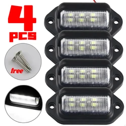 6 LED Car Truck License Plate Light Universal Truck RV Trailer Waterproof Tail Light Side Lamp Car License Plate Bulb 12-24V