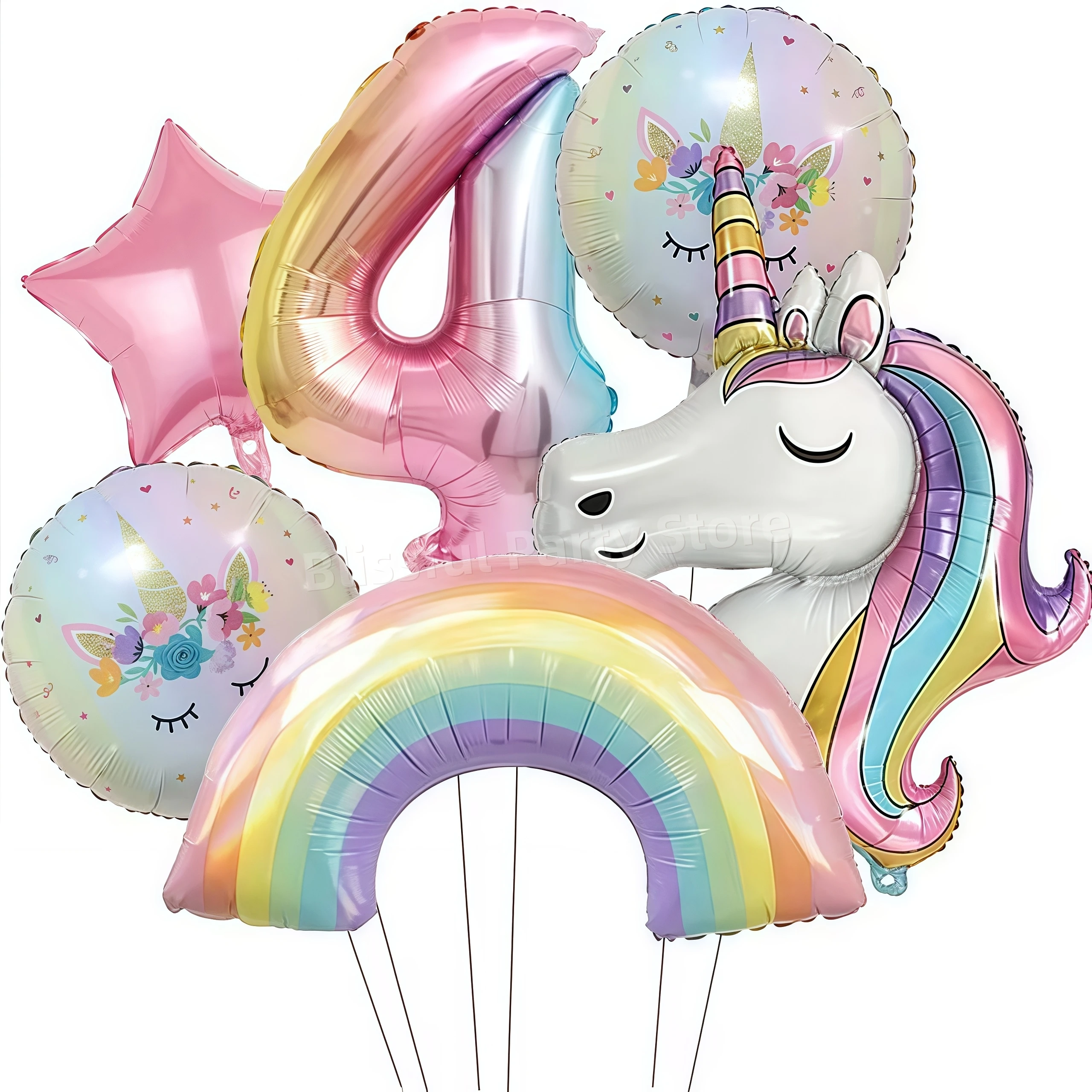 Eenhoorn Ballonnen Verjaardag Decoratie Regenboog Eenhoorn Folie Ballon Feestartikelen Kamer Decor Kinderen Meisjes Gunst Baby Douche Globos - afbeelding 1