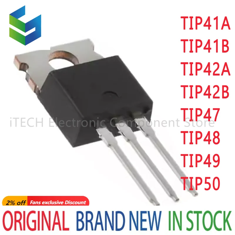 1PCS TIP41A 41B 42A 42B 47 48 49 50 encapsulated TO220 In-Line Power Transistor