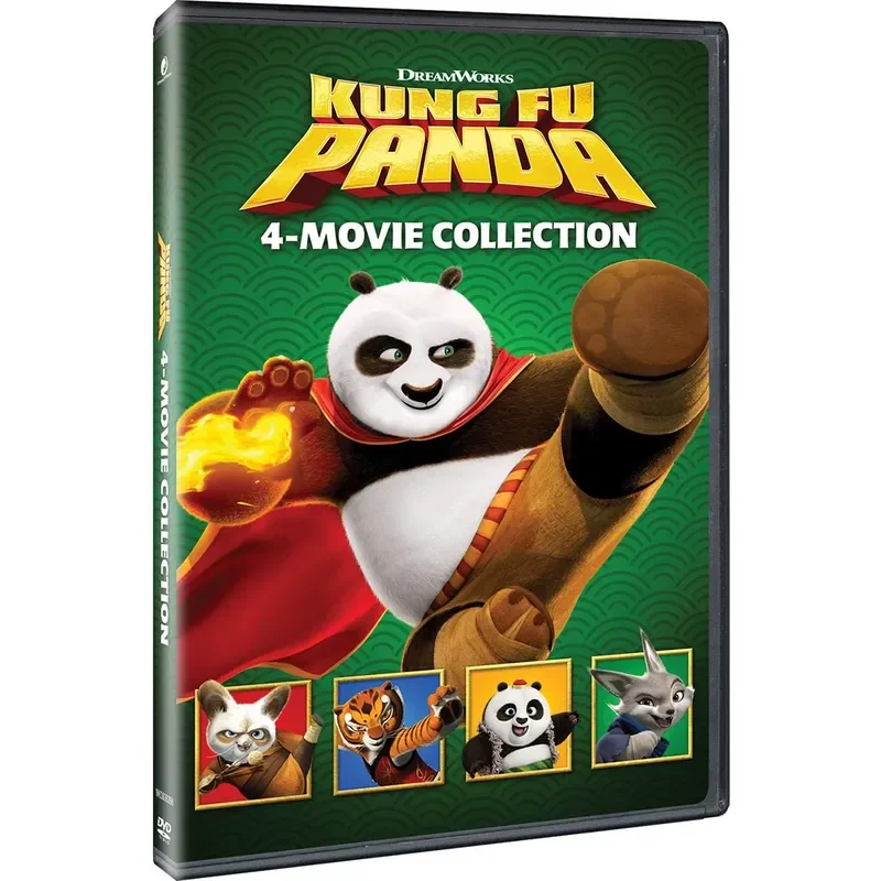 Kung Fu Panda: Cuatro Películas, DVD de Kung Fu Panda, 5 Discos, CD Original con Audio en Inglés y Subtítulos