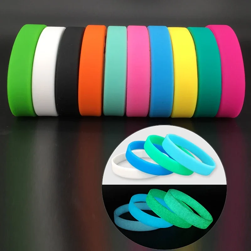 

150pcs Women Men Teens Neon Colored Rubber Glow Wristband Silicone Bracelets Birthday Party Favor Wedding Festival