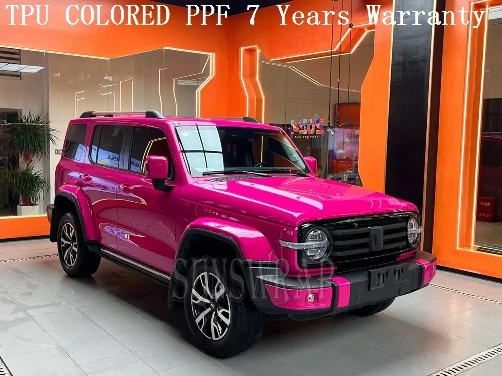 

TPU COLOR PPF Crystal Rose Red Paint Protection Film - Self-Healing Gloss Vinyl Wrap for Car, Yacht, Motorcycle 5x52ft/roll