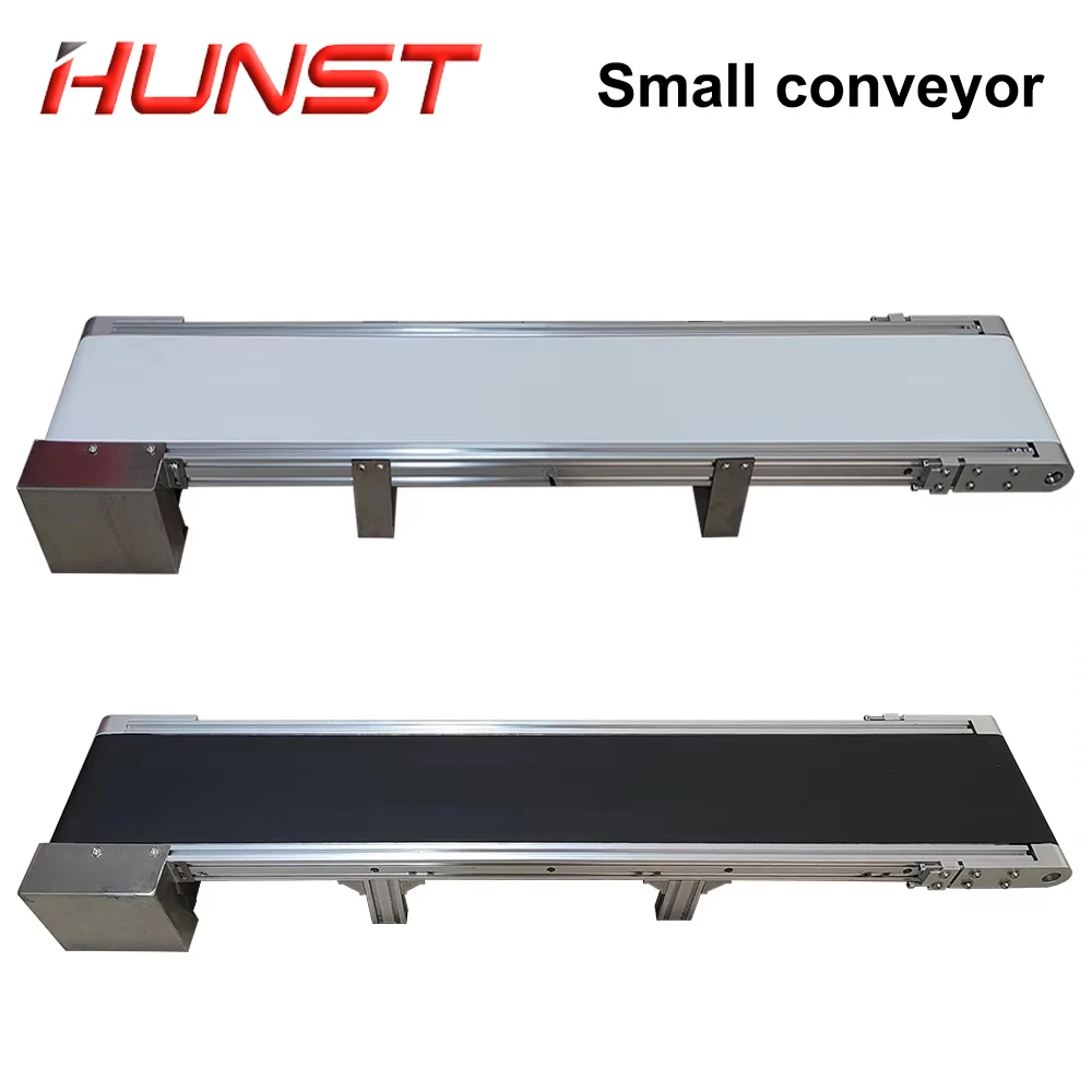 طاولة نقل HUNST مع ناقل تغذية تلقائي بمحرك متدرج لعلامات ليزر رؤية كاميرا الألياف CO2 UV. #2