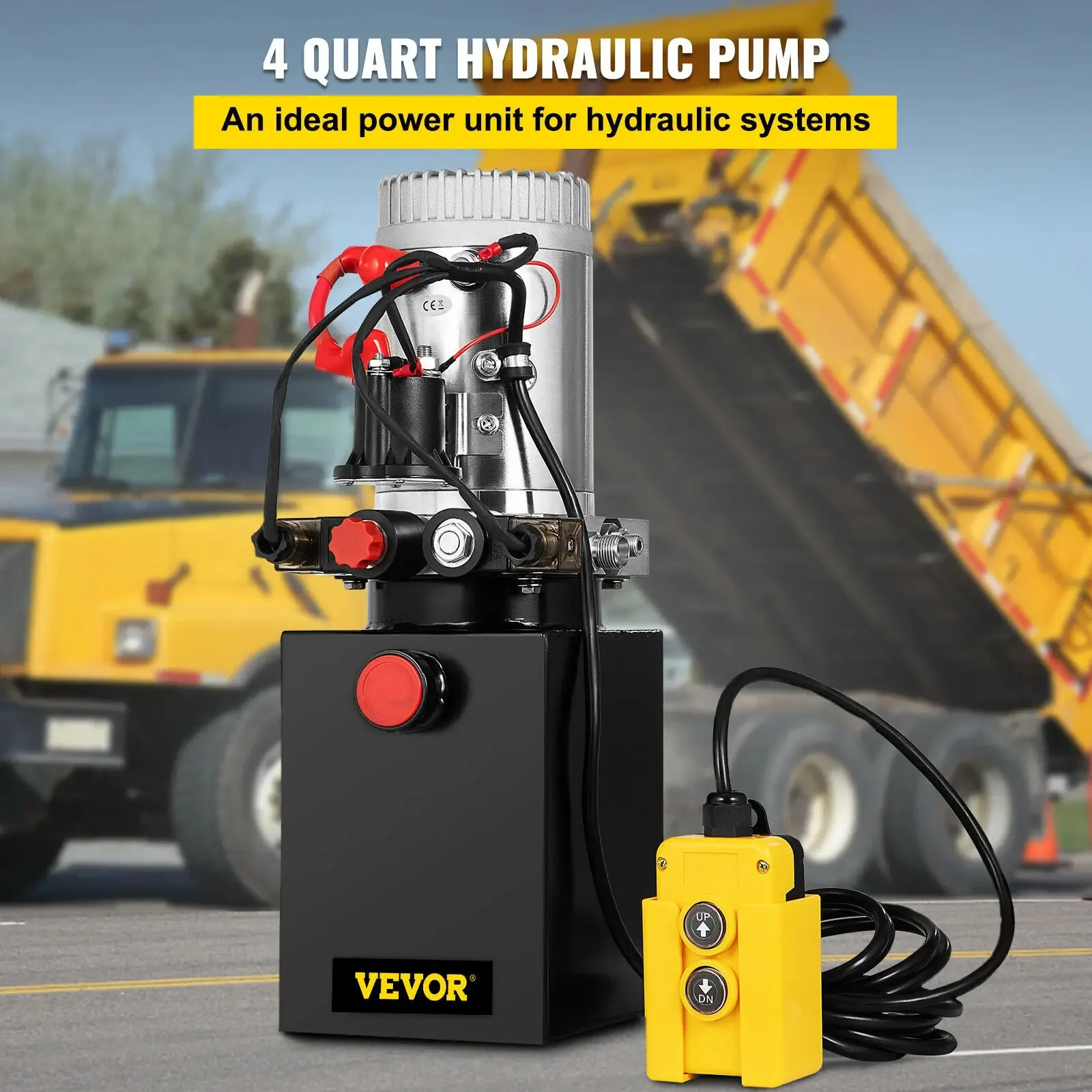 

Sihao 4L Hydraulic Pump Double-Acting Hydraulic Unit 12V DC,Double Acting Hydraulic Power Pack Tank Hand Pump