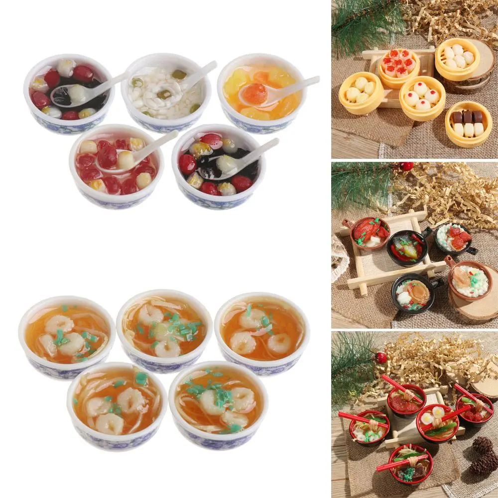 1 قطعة معجنات الأرز الصينية عشوائية طاجن المعكرونة الحلوى لتقوم بها بنفسك دمية الديكور المطبخ وهمية الغذاء منزل مصغر