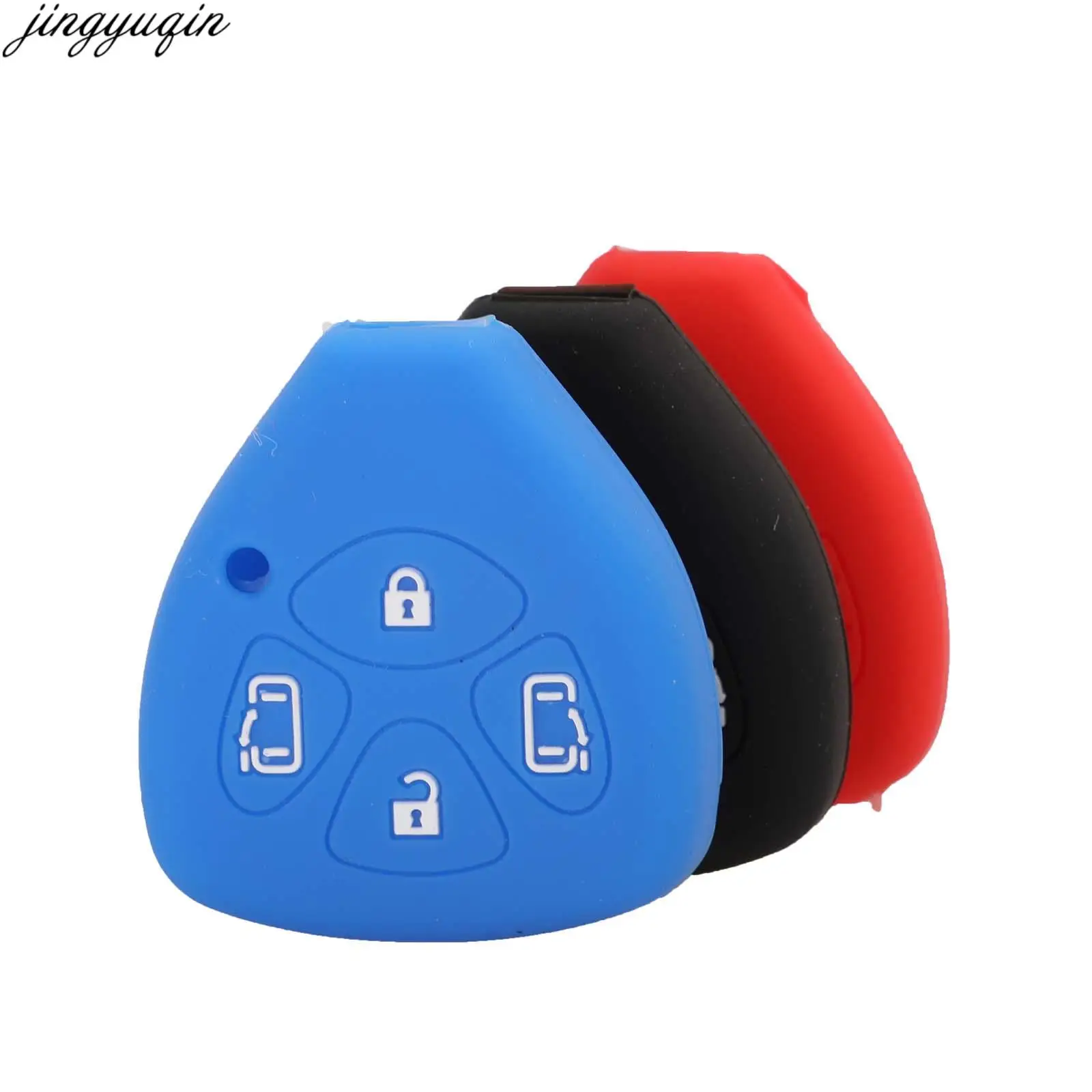 

Чехол Jingyuqin чехол для дистанционного ключа автомобиля силиконовый для Toyota Camry Corolla Crown PREVIA REIZ VIOS Yaris 2/3/4 брелок для ключей с кнопками Bag
