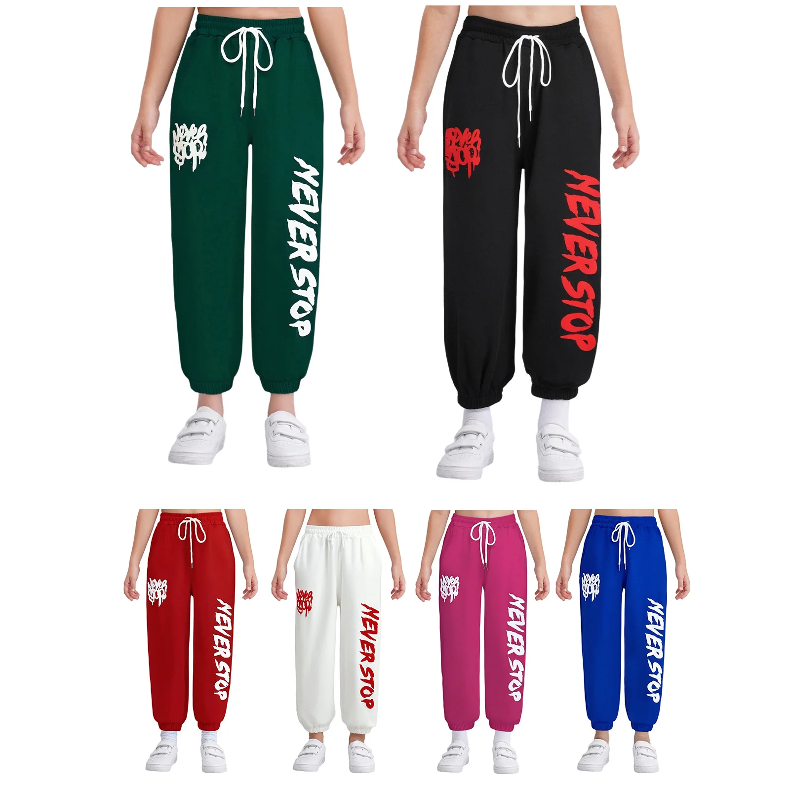 Pantaloni sportivi con stampa grafica per bambini, ragazzi e ragazze, pantaloni da jogging atletici casual, pantaloni da ballo di strada, danza jazz, palestre, allenamento, pantaloni harem