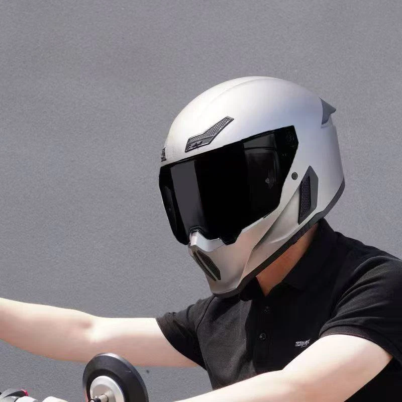 

Fashion Trend ABS Full Face Helmet Retro Look Vintage Design with Modern Safety Sports Bikes Youth Size with Cool Visor