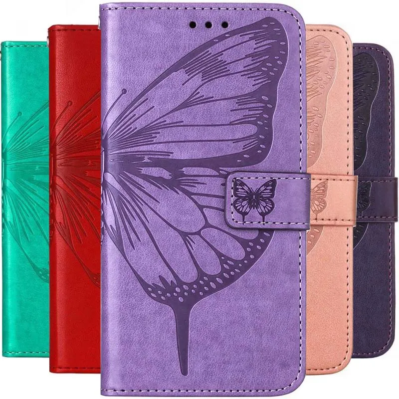 

Pop Cute Butterfly Wings Cover For Samsung Galaxy A01 A02S A03 A03S A04 Core A04E A04S A05 A05S Wallet Card Holder Phone Case D0