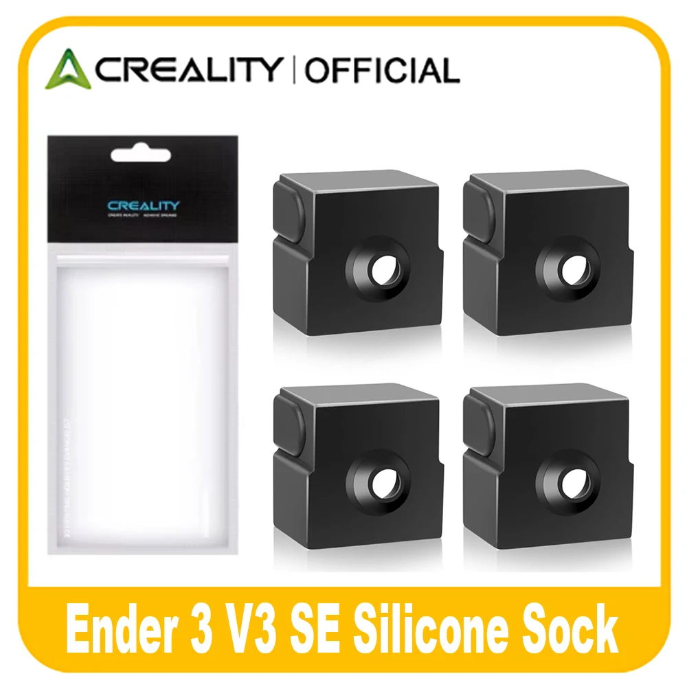 

Creality Ender 3 V3 SE Силиконовый носок, 4 шт. Официальный 3D-принтер Hotend Нагревательный блок Крышка Силиконовый чехол Изоляция Термостойкая