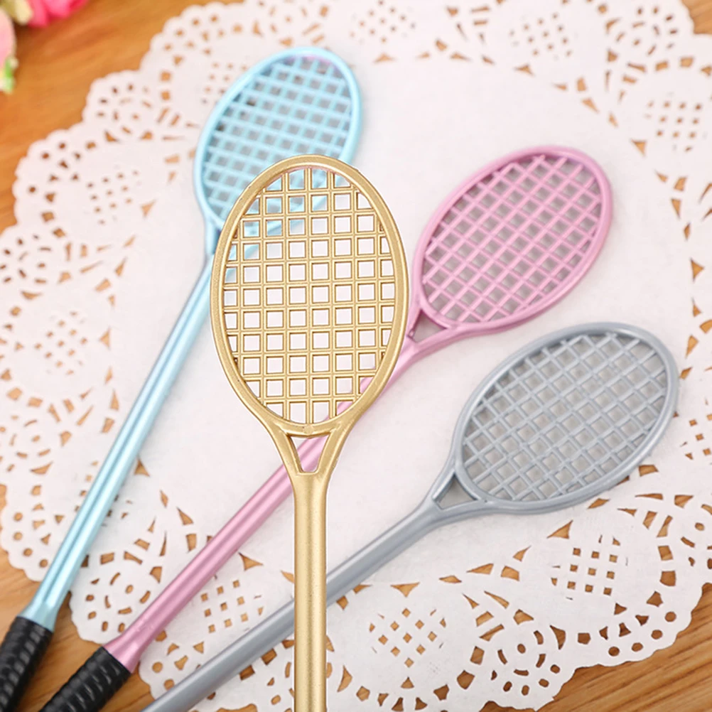 

Lovely Tennis Racket Design Gel Pens Adorable 0.5mm Black Ink Stationery for Kids and Students