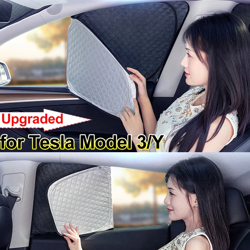 For New Tesla Model 3 Y 2024 Sunshade TSL M3H Highland Silver Thick Sun Shade Model Window Windshield Shading UV Protection Net