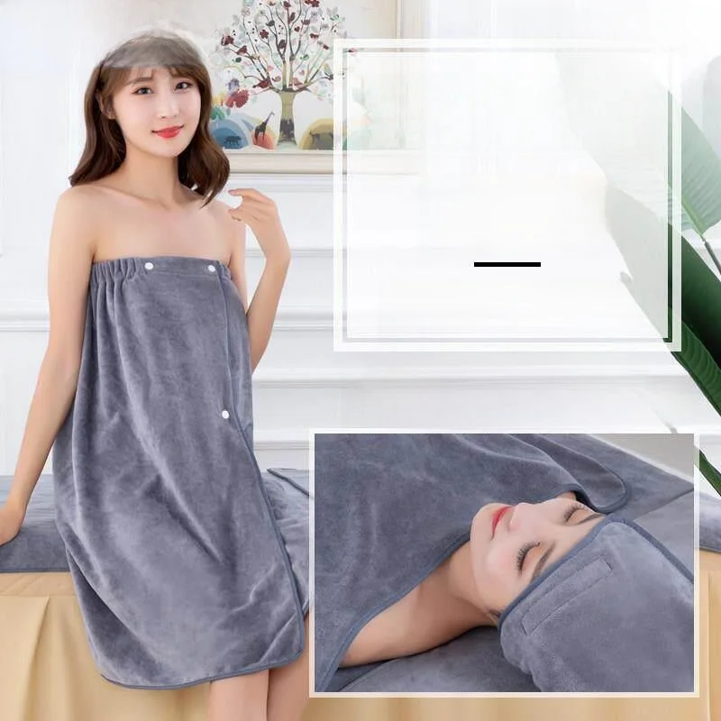 厚手のハーフボディマッサージバススカート、大きいサイズ、美容院用ラップスカーフ、女性用スリープドレス、ホームファブリックタオル-バスローブ